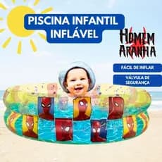 Piscina Infantil Inflável Redonda Homem Aranha 70L 75cmx22cm Verão Menino Piscina De Bolinhas
