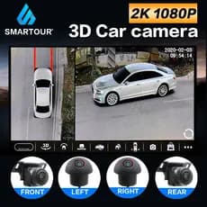 Smartour 3D AHD 1080P/720P 25fps 360 Câmera Sistema De Visão De Pássaros 4 Câmeras De Estacionamento Para Rádio De Carro Android