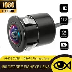 AHD1080P Câmera De Ré Frontal E Traseira Do Carro Lente Olho De Peixe De 180 Graus Full HD Visão Noturna Para Veículo CV