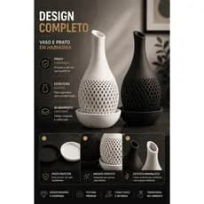 Vaso Moderno Poligonal Decorativo Estilo Minimalista Branco ou Preto Para Casa Sala e Escritório