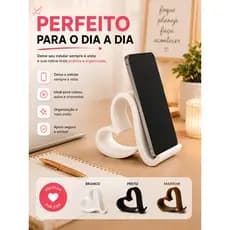 Suporte Celular Coração Porta Smartphone Decorativo Apoio Universal Para Mesa e Bancada Reunião Estudos