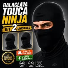 Kit Duas Balaclava Touca Ninja Proteção UV Térmica Motoqueiro Ciclismo Pesca Frio Vento Unissex