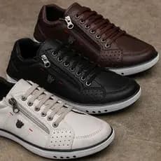 Kit 3 Pares Sapatenis Casual Combo Sapato Elastico Esportivo Sapato Ziper Tênis super Confortável