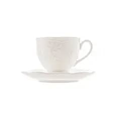 Xícara de Café com Pires de Porcelana New Bone Butterfly Flower 100ml - Lyor
