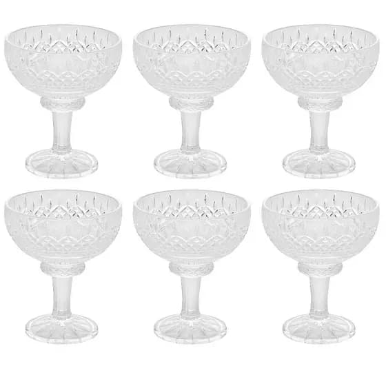 Conjunto de 6 Taças de Sobremesa de Cristal Lys 260ml - Wolff