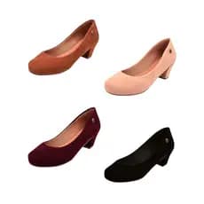 Sapato Feminino Scarpin Bico Redondo Tamanhos Especiais Nobuck Donna Santa