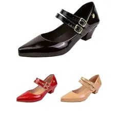 Scarpin Bico Fino Estilo Boneca Salto Conforto
