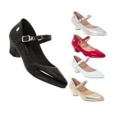 Scarpin Bico Fino Estilo Boneca Donna Santa Prata