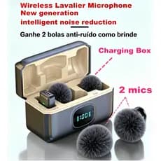 Mini Microfone sem fio De Lapela  mic pelo anti-vento Ruído Gravação de vídeo/TikTok/Vlog Para iPhone Android   Live
