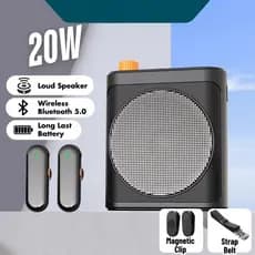 Microfone sem fio alto-falantes 2 microfone bluetooth alto-falantes guia do professor alto-falantes