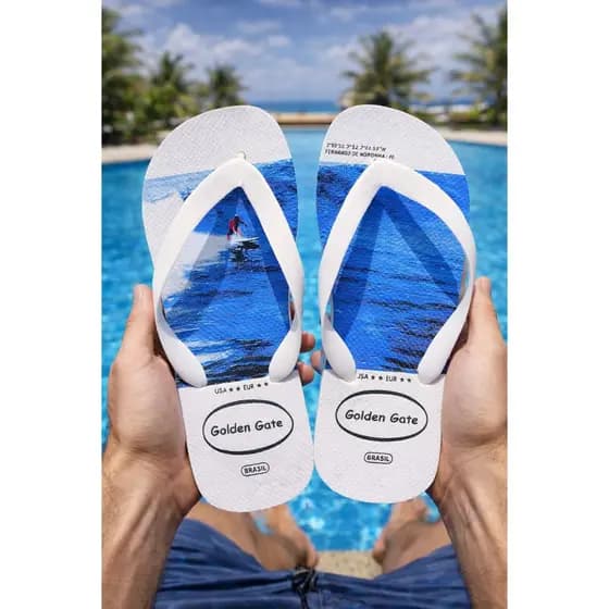 Chinelo Golden Gate Masculina Praia Casual Leve e Confortável Chinelo Masculino Adulto Antiderrapante