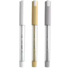 Kit 3 Canetas CiS BPX Gel Prata Branco Dourado