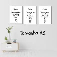 Kit 3 Quadros Personalizado Placas Decorativas tamanho A3 GRANDE 28x40cm , 6mm cada MDF