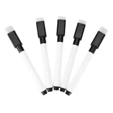 5 Canetas Preta Escreve e Apaga Quadro Branco