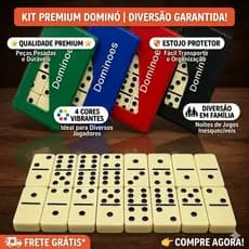 Jogo Dominó 28 Mini Peças Resistentes Estojo Premium Luxo Tipo Osso - Envio Imediato Melhor Custo Benefício