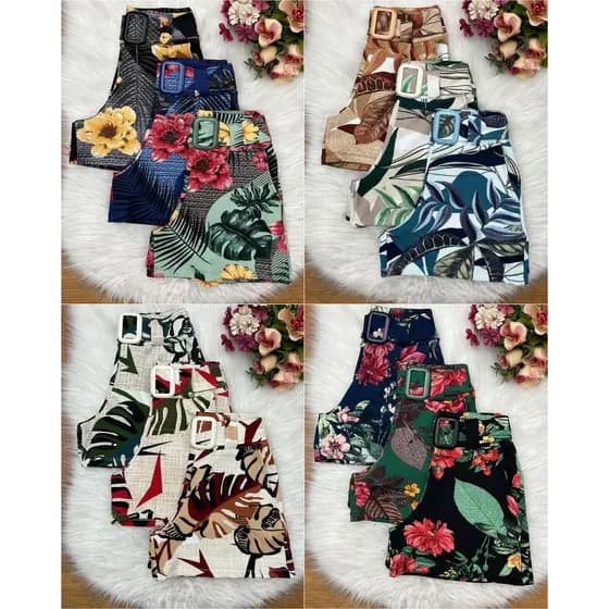 Short Estampado Feminino Shorte Floral P AO GG Short Plus Size 34 ao 48