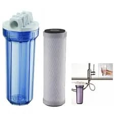 Filtro De Água Transparente com Carvão Ativado Completo - Tira Cloro Gosto Odor
