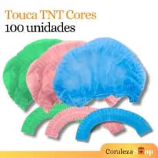 Touca Descartável TNT Preta Rosa Verde 100 Unidades