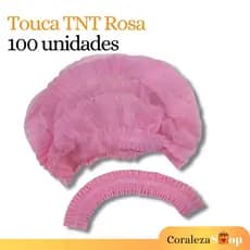 Touca TNT Descartável Rosa – 100 Unidades – Sanfonada Adulto