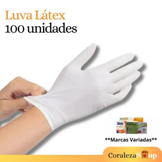 Luva Látex 100 Unidades - Com Pó - P/ M ou G