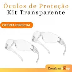 KIT 2 Óculos de Proteção | Modelo Águia Lente de Policarbonato - Transparente | EPI Segurança