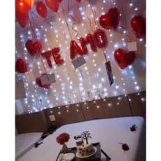 Balão Metalizado Frase Te Amo 40cm Decoração Aniversário Namoro Noivado Casamento Lua de Mel - Cor Vermelho