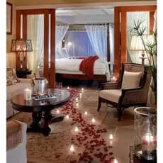 Kit 100 Pétalas de Rosas Artificiais Vermelha + 10 Velas Rechaud Decoração Romântica