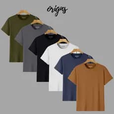 4 Camisetas Básicas Algodão Masculina Cores Premium Origns