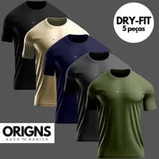 Kit 5 Camiseta Dry Fit Masculina Lisa Manga Curta Camisa Academia Treino Fitness Esportes