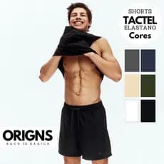 Shorts Tactel Elastano Bermuda Calção Academia Treino Praia