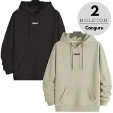 2 Moletom Canguru Unissex Blusa de Frio Capuz
