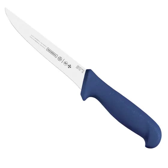 Faca Desossa Profissional Mundial 6" Fio Liso Cabo Azul