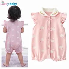Lucky baby  Roupas de Algodão Puro Baby Baby Clothes Baby Girl Romper Summer Thin Jumpsuit Baby