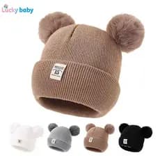 Lucky Baby Gorro Bebê Menino e Menina – Inverno, Dupla Camada, Fofo com Pompom Duplo, Confortável e Quentinho para Passe