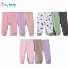 Lucky Baby Conjunto de Calças Bebê Unissex 3 Peças Confortáveis Perfeitas para Brincar e Dormir