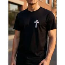 Camiseta Masculina Cruz Streetwear Evangélica Gospel Camisa Unissex Tecido Algodão Premium