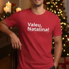Camiseta Natal Algodão Premium Valeu Natalina Casual Unissex
