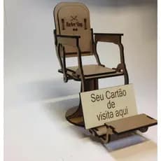 Suporte de Cartão de Visita em MDF | Formato Cadeira de Barbeiro | Barber Shop | Porta Cartão Criativo