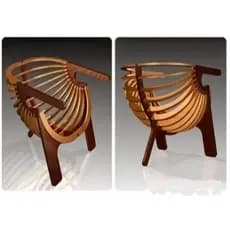 Miniatura Cadeira Poltrona Design Minimalista Escala – Maquete Móvel Moderno MDF Corte Laser