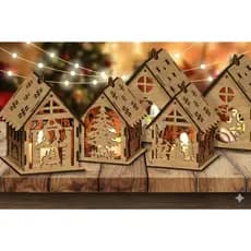 Casinha de Natal em MDF com Corte a Laser – Decoração Natalina Artesanal