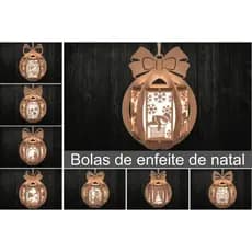 Bola de Natal em MDF Recortado a Laser – Decoração Artesanal