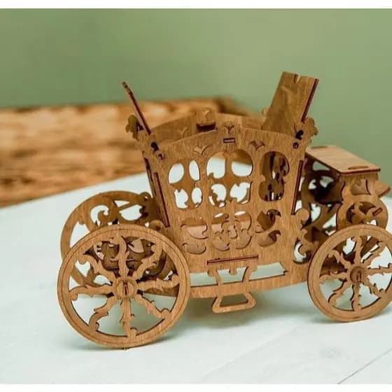Carrinho Carruagem Envelhecida em MDF | Cachepot Vintage para Decoração de Festa