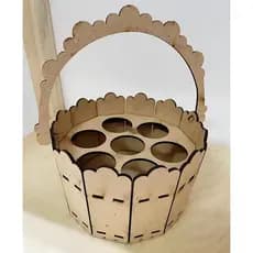 Cesto Porta Ovos em MDF | Organizador Decorativo para 6 Unidades | Páscoa