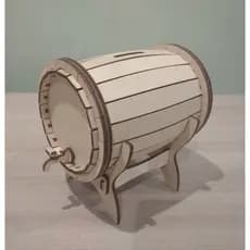 Barril Decorativo em MDF Cru – Mini Barril Cortado a Laser