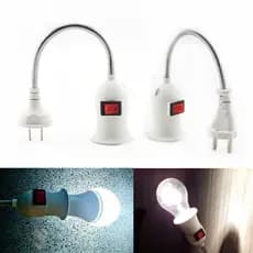 Suporte De Lâmpada In-line De 24cm E27/110-220V Soquete/Tomada Doméstica Com Interruptor Dois Plugues/Tomada De Lâmpada