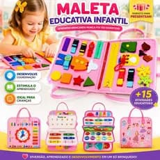 Brinquedo Maleta Montessori infantil Atividade Sensorial coordenação motora interativa educativa Autismo