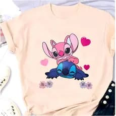 Camiseta feminina stitch camisa feminina Personalizada tshirt blusa 100% algodão