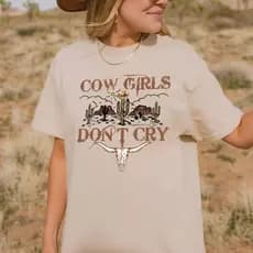 Camisa Camiseta country t-shirt "cow girls dont cry"