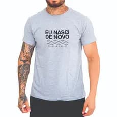 Camiseta Camisa Para Batizado Evangélico Eu Nasci De Novo Promoção Batismo Cristão
