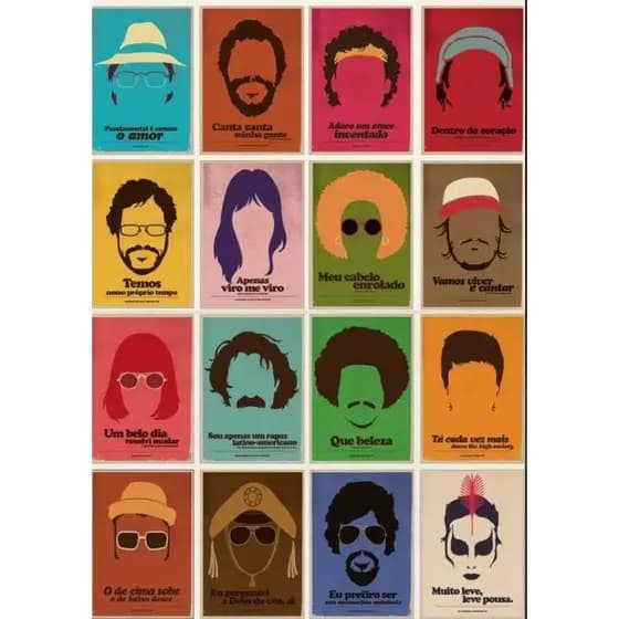 Kit 20 Quadros Decorativos Frases MPB Rock Nacional